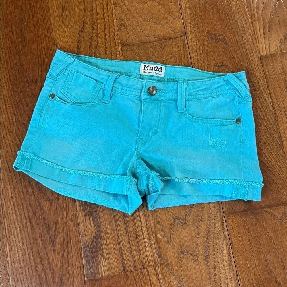 Junior’s Mudd size 7 Teal low rise Shorts